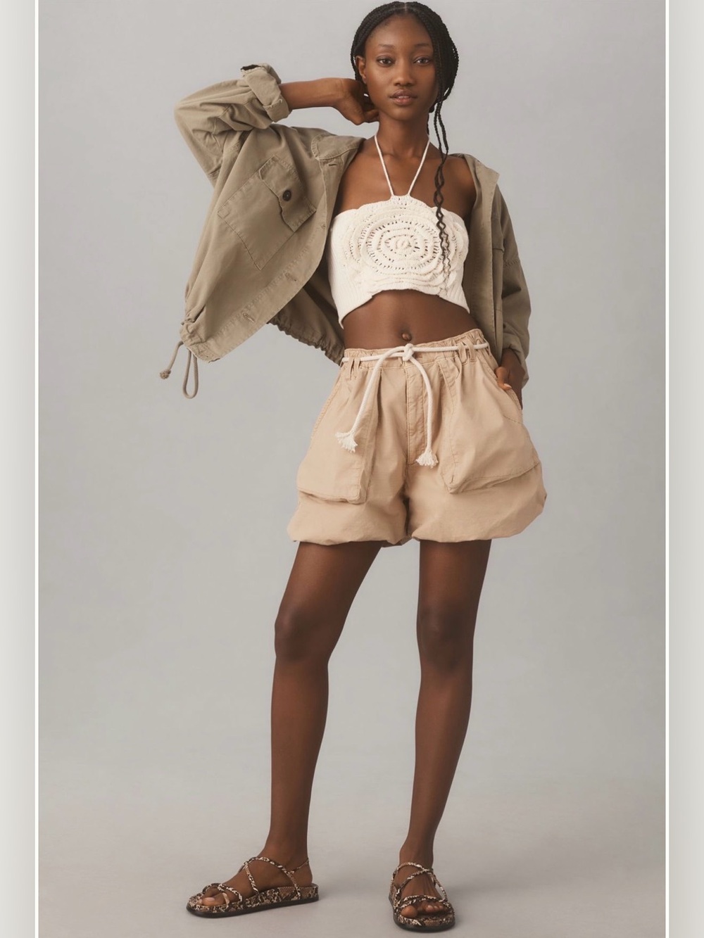 NEW! Pilcro by Anthropologie Tan Utility Shorts - Size Small